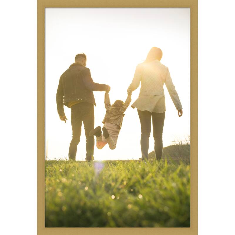 Grace Brushed Gold Narrow Framed Picture Frame, Photo Frame - 24x36 - Grace Brushed Gold Narrow