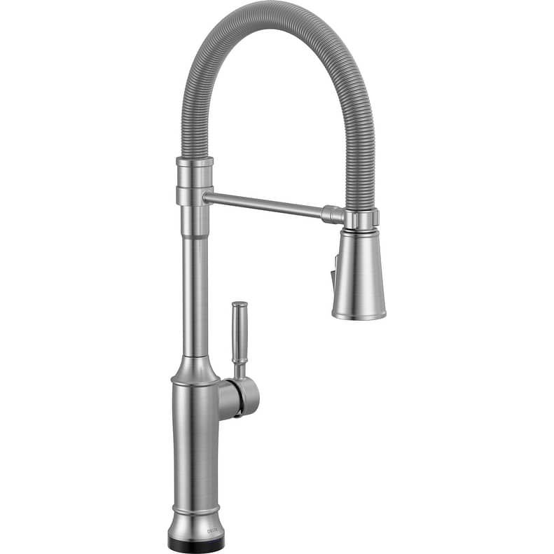 Delta 9684TL-DST Renaldi 1.8 GPM Single Hole Pre-Rinse Kitchen Faucet - Lumicoat Arctic Stainless