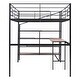 preview thumbnail 13 of 12, Full Size Metal Loft Bed with Desk and Lateral 4-Layer Storage Ladder