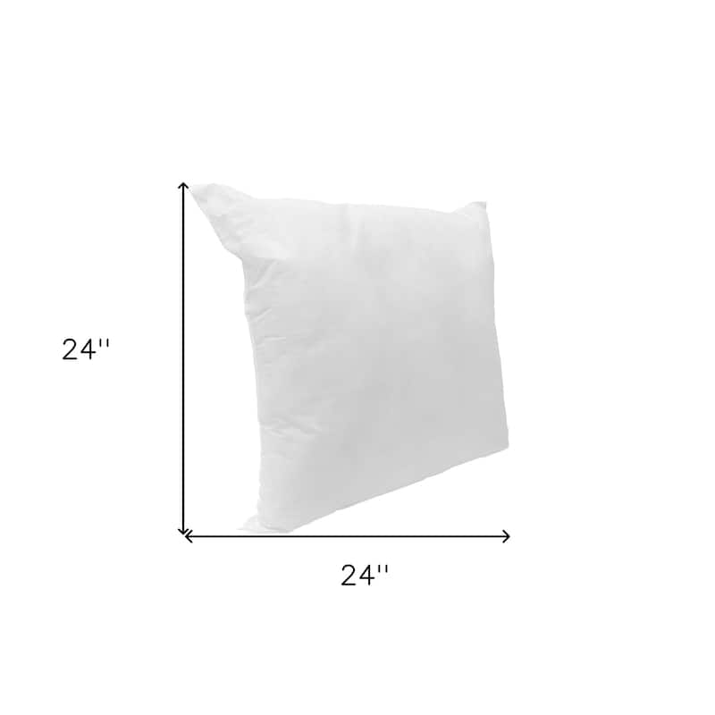 HomeRoots 24" X 24" White Polyester Blown Seam Down Pillow Insert