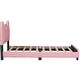 preview thumbnail 7 of 15, Twin Size PU Leather Upholstered Platform Bed with Carton Ears Shaped Headboard,2 Colors