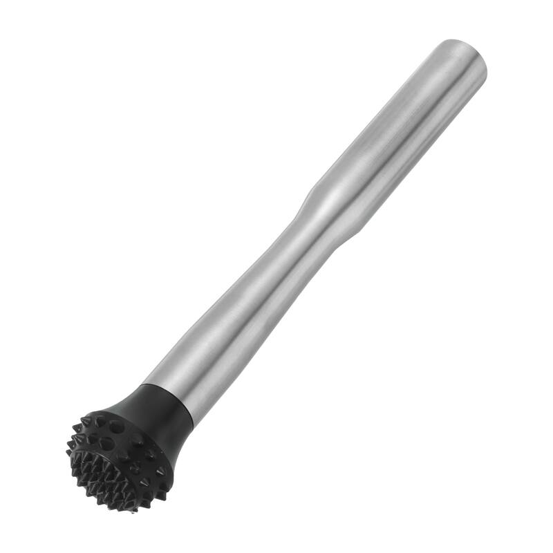 10inch Stainless Steel Cocktail Muddler Bar Muddler Bar Tool for Cocktails - Silver