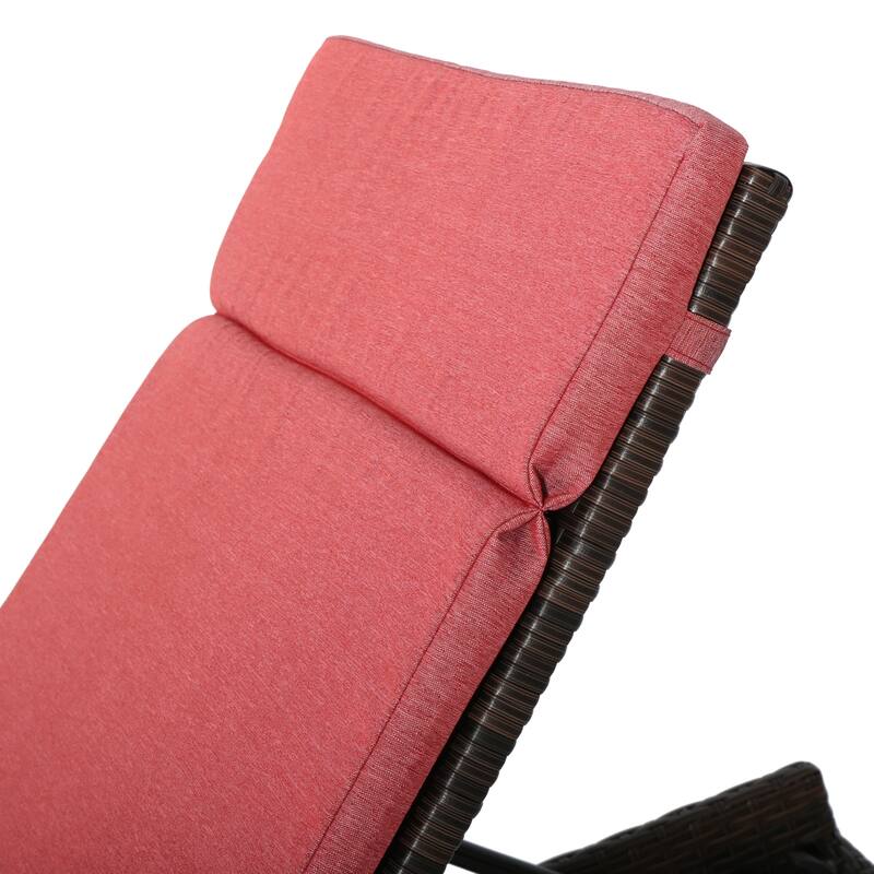 Salem Outdoor Wicker Adjustable Chaise Lounge with Cushion by Christopher Knight Home