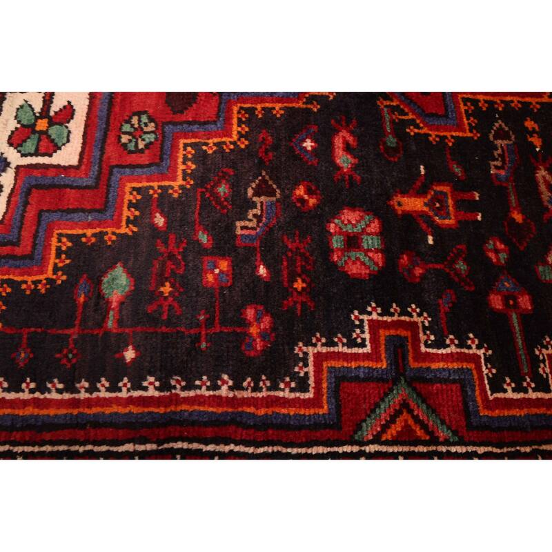 ECARPETGALLERY Hand-knotted Anadol Black, Red Wool Rug - 4'5 x 8'0