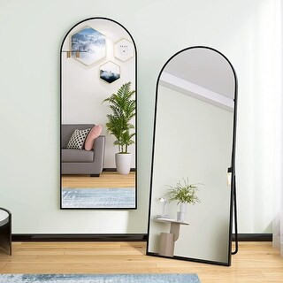 Tall Full Length Mirror with Stand, Black Wall Mounting Full Body ...