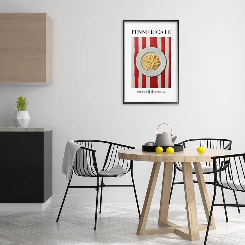 Stupell Traditional Penne Rigate Pasta Framed Giclee Art Design By Andreas Magnusson