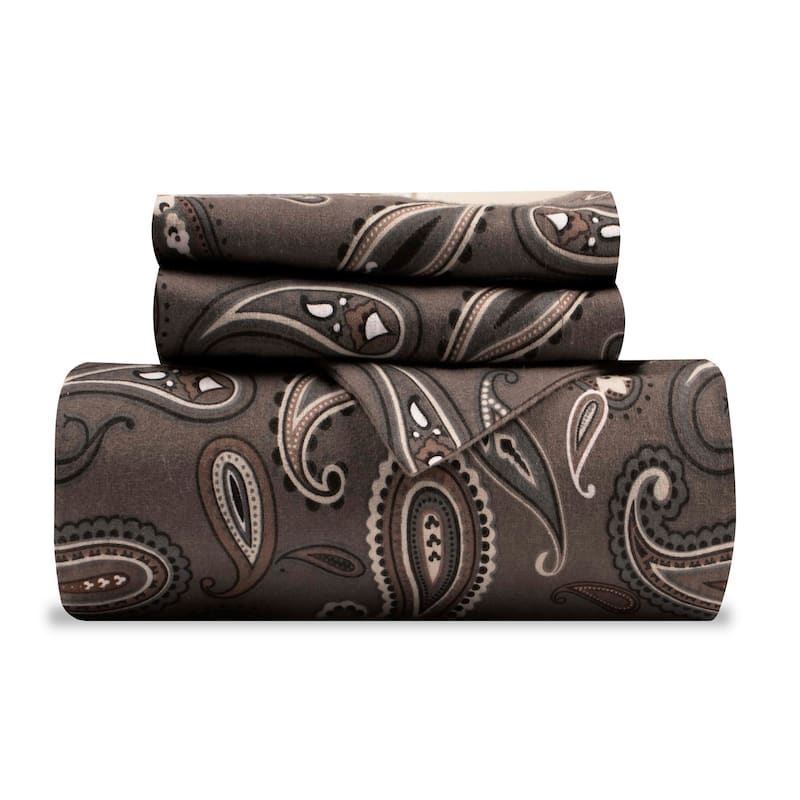 Vintage Floral Paisley Flannel Cotton Duvet Cover Set by Superior