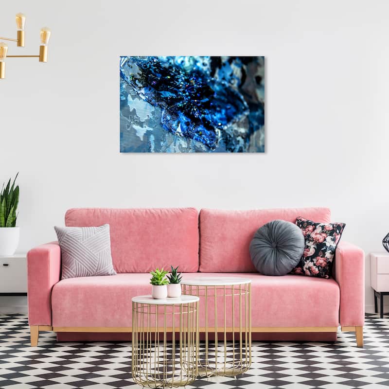 Wynwood Studio Canvas Fashion and Glam Mark Zunino - Saphire Tide Tapestry Blue and Modern & Contemporary Wall Art Canvas Print - 24 x 36
