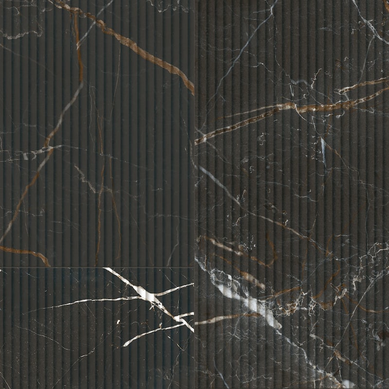 Merola Tile Reve Roseliere Deco Noir 11-3/4" x 23-1/2" Porcelain Wall Tile