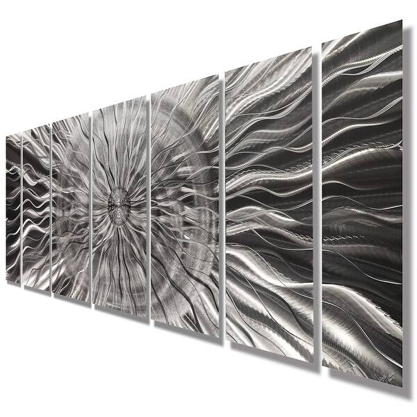 Shop Statements2000 Silver Abstract Etched Metal Wall Art Sculpture By Jon Allen Eye Of The Storm Overstock 27678193
