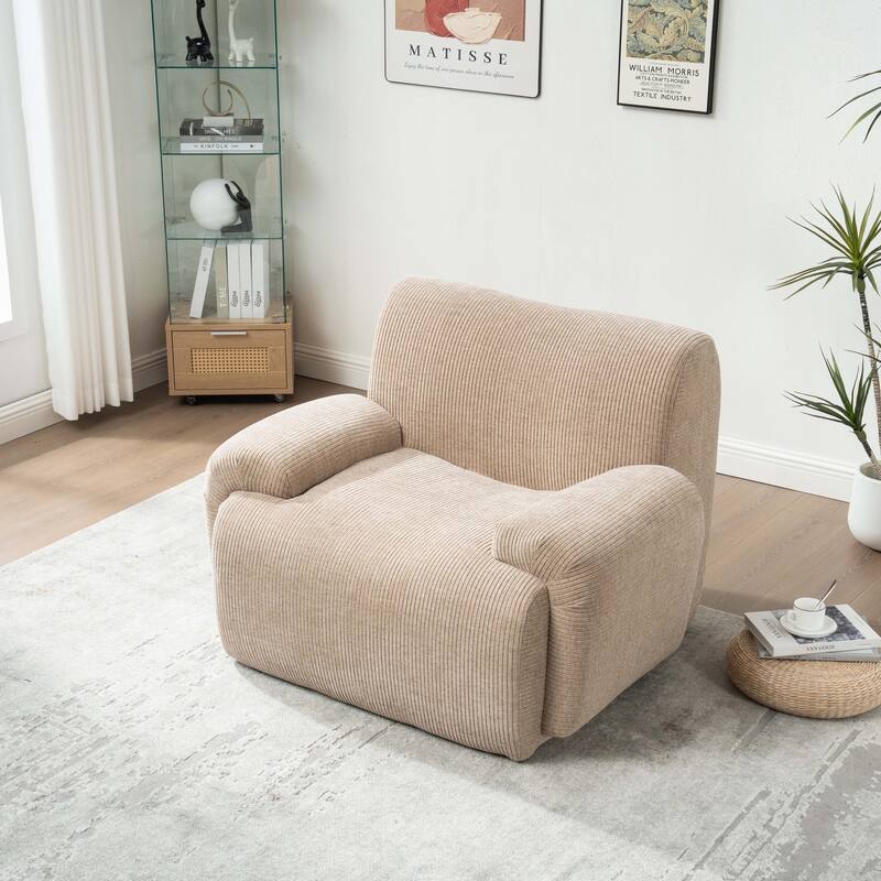 42''W Modern Chenille Upholstered Accent Chair with Deep Seats-No Assembly