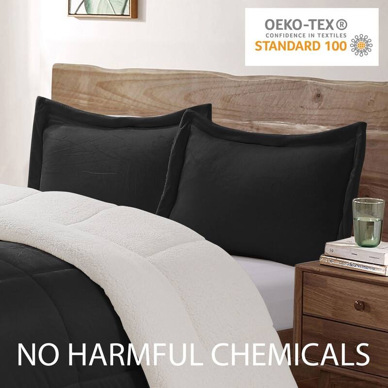 Swift Home Reversible Micromink and Sherpa Down Alternative Bedding Comforter Set