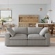 preview thumbnail 18 of 18, Modern Linen Sectional Sofa Commix Down Filled Overstuffed Upholstered Couches for Living Room grey 2-seat
