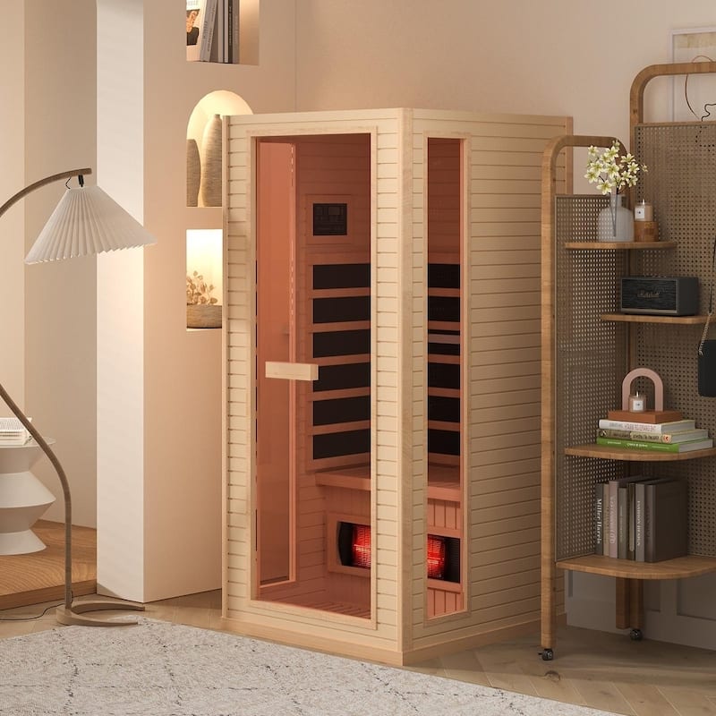 EROMMY Luxury Dual-Therapy Home Sauna Professional Steam or Far-Infrared Cabin with Bluetooth & Color Light Therapy