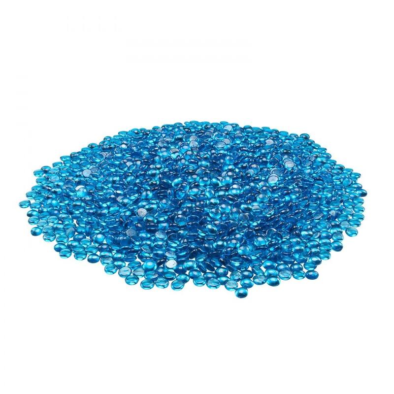 Caribbean Blue Fireproof Flat Round Glass Beads 10 lbs Heat Resistant - 3/4 inch
