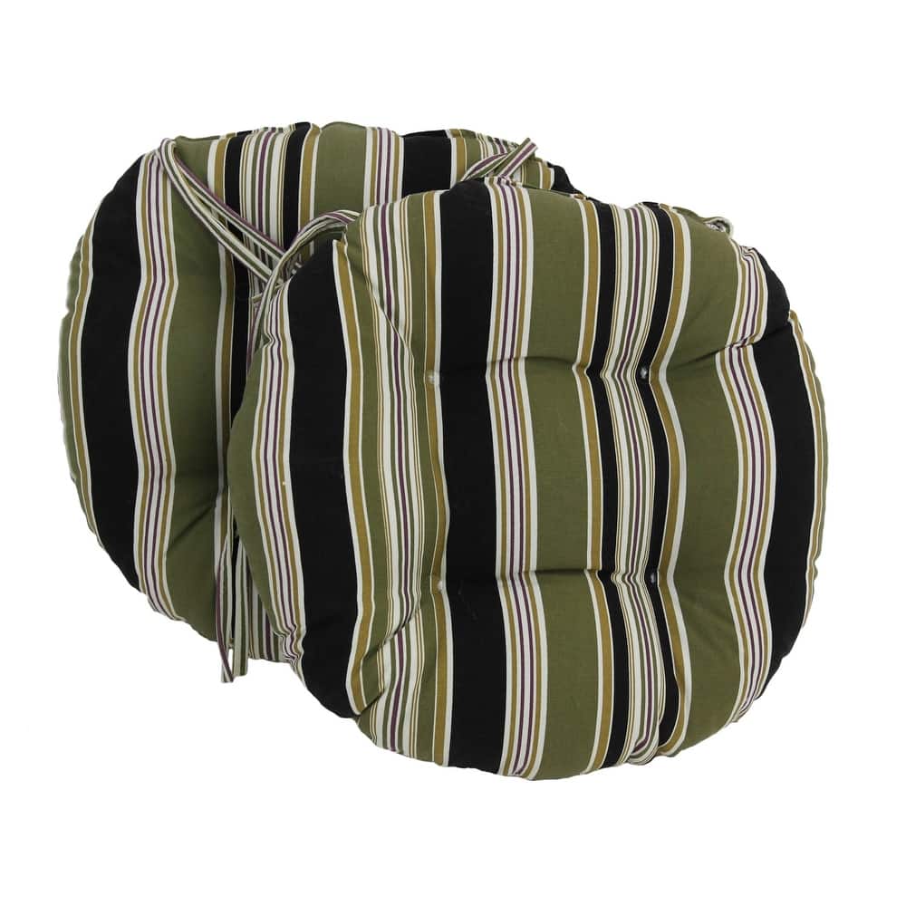 16-inch Round Tufted Indoor/Outdoor Chair Cushions (Set of 2) - 16"