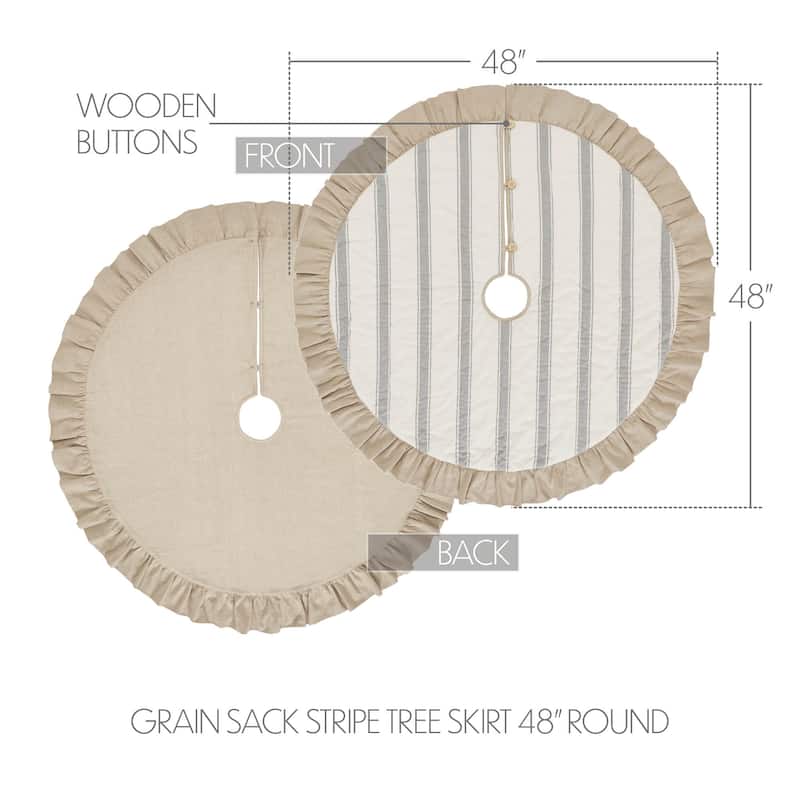 Grace Grain Sack Stripe Tree Skirt (3 Sizes)