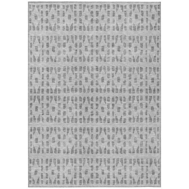 Machine Washable Indoor/ Outdoor Contemporary Imprints Chantille Rug