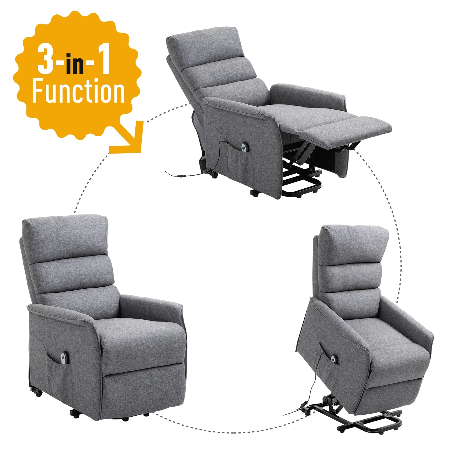HOMCOM Power Lift Assist Recliner Chair with Remote On Sale