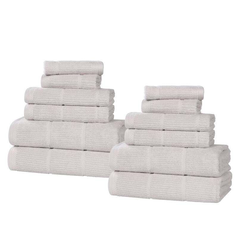 Superior Milo Smart Twist Viscose Cotton Blend 12 Piece Towel Set