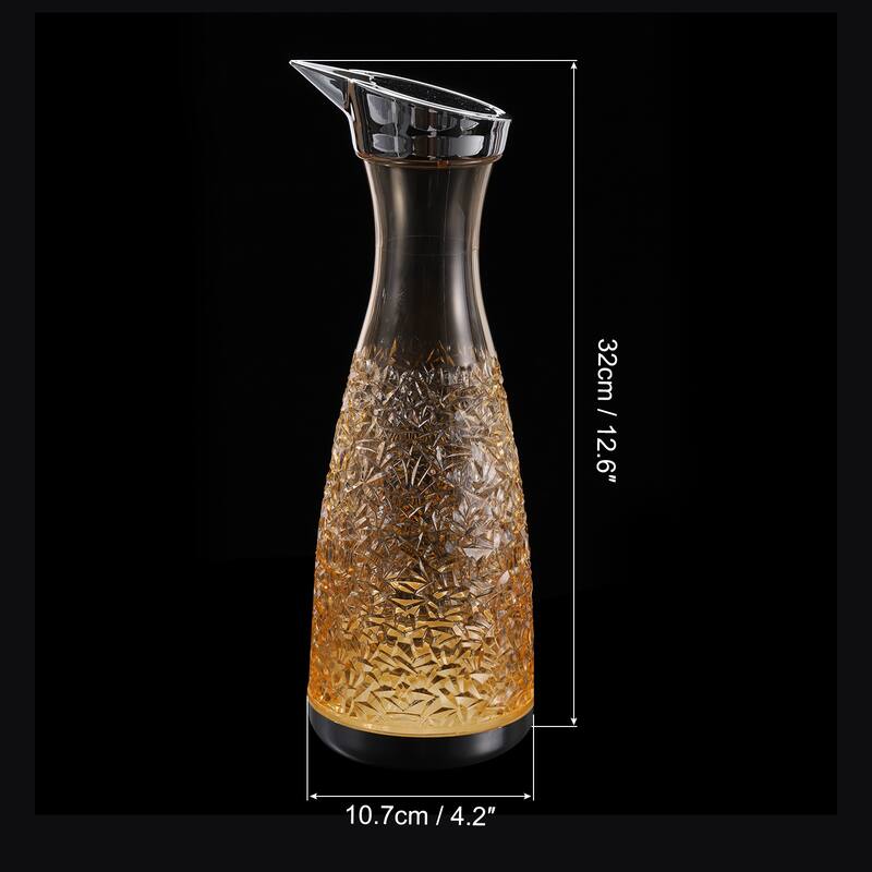 1200ml/40.6 Oz Acrylic Water Carafes with Lid, Juice Pitcher Water Jug - Yellow
