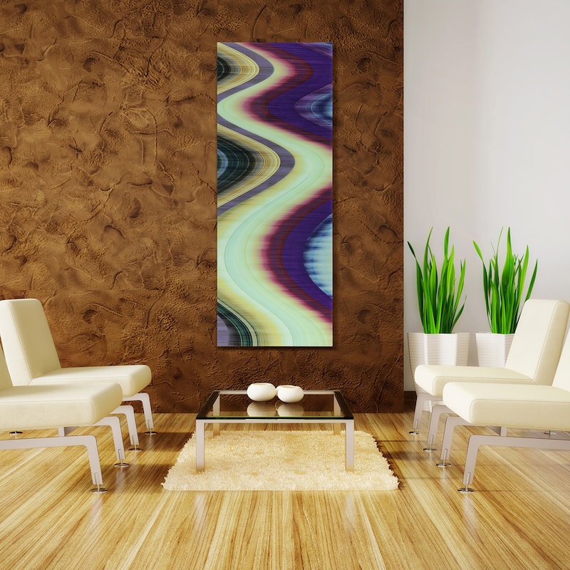 "Rumba Abstract 3" Frameless Free Floating Tempered Glass Panel Graphic Wall Art