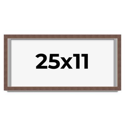 25x11 Shadow Box Frame Brown | 1.125 inches Deep Real Wood Rustic