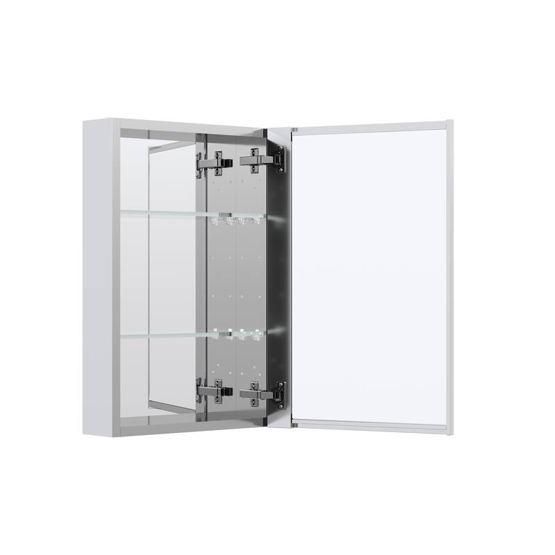 Recessed or Surface Wall Mount Bathroom Medicine Cabinet With Adjustable Glass Shelves