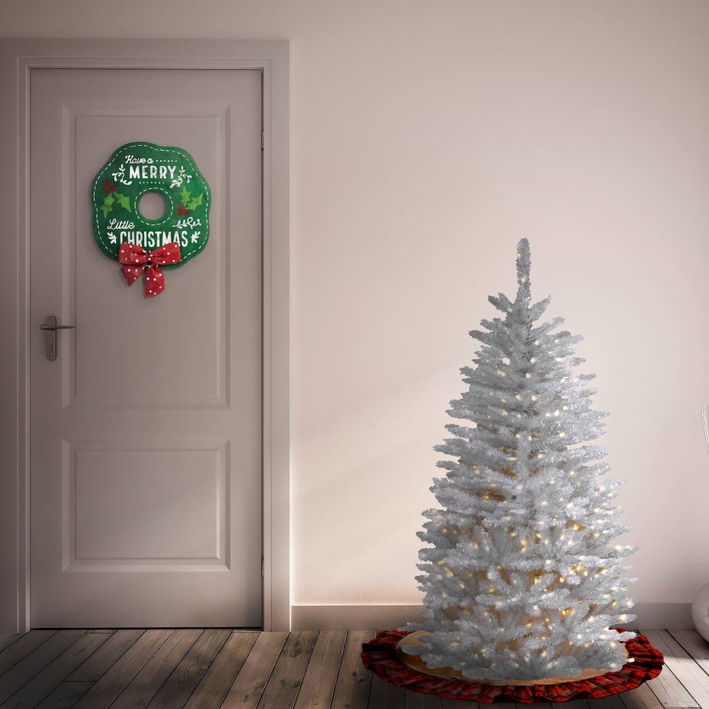 National Tree Company 4.5 ft. Kingswood White Fir Pencil Tree with Clear Lights - 4.5 Foot