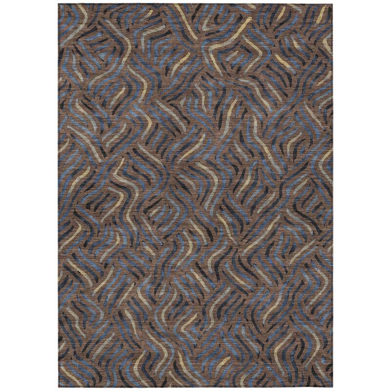 Machine Washable Indoor/ Outdoor Modern Jamie Chantille Rug
