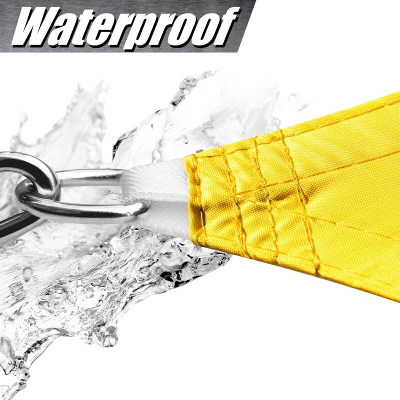 ColourTreeUSA Waterproof Triangle Sun Shade Sail 220 GSM HDPE with Winch Hardware Installation Kit