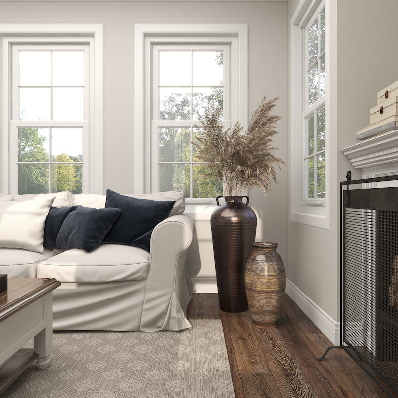 Bronze Hammered Solid Iron Jug Floor Vase