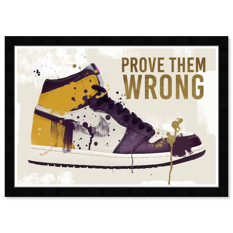 Wynwood Studio Prints Sports and Teams Great Things Sneaker Yellow and Modern & Contemporary Wall Art Canvas Print