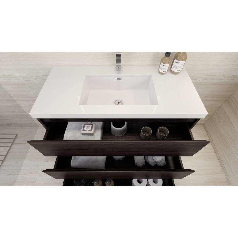 Aron 42'' Freestanding Vanity with Reinforced Acrylic Sink