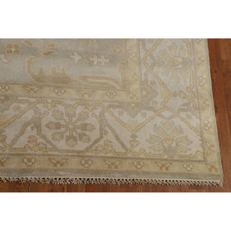 Earth Tone Oushak Indian Area Rug Handmade Living Room Wool Carpet - 8'1"x 9'10"