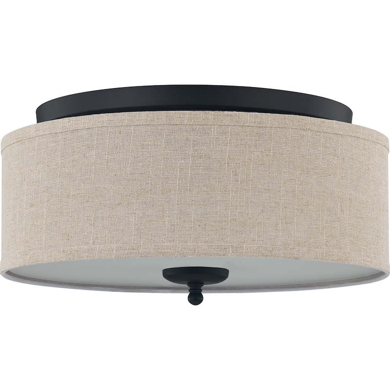 Quoizel Blanche Matte Black 3-light Flush Mount