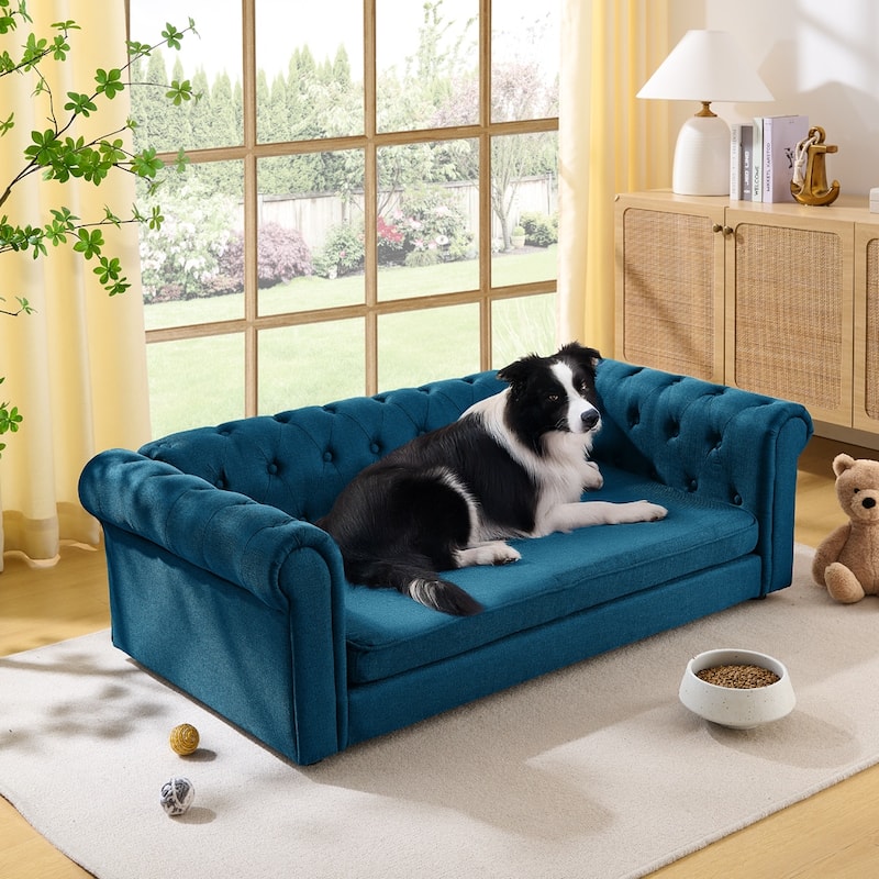 Elegant Rectangular Pet Sofa Bed for Dogs Up to 130lbs