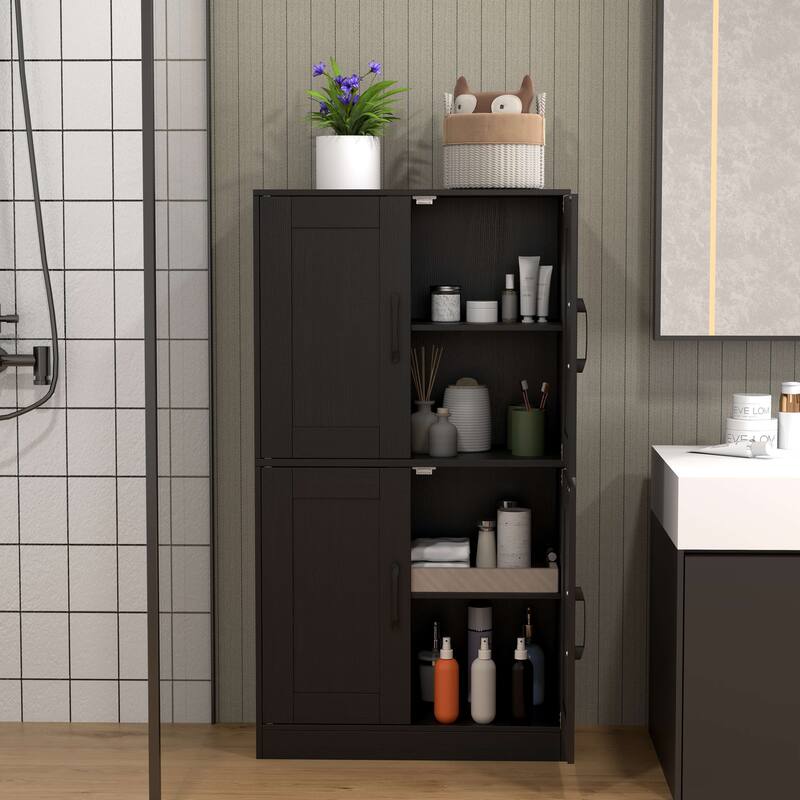 Costway Bathroom Cabinet with Doors & Adjustable Shelves Storage - See Details