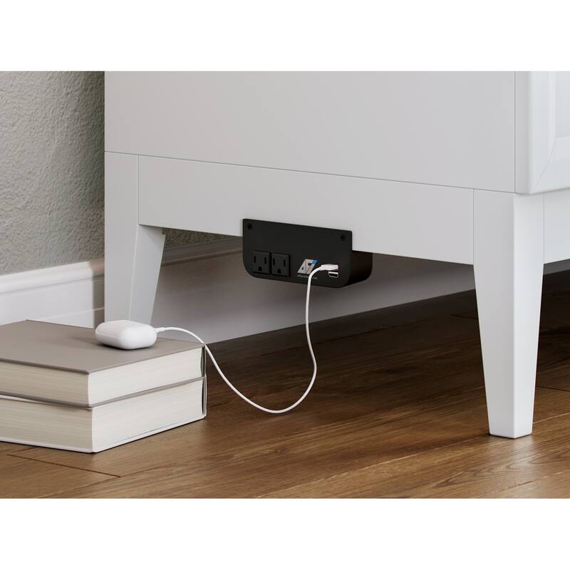 Solid Wood Murphy Bed Chest with Mattress & Charger - Full Size Bed, Space Saving Furniture