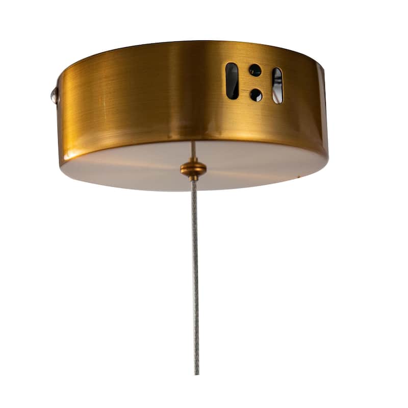 1-Light Antique Gold Single Pendant With A Smoke Acrylic Shade