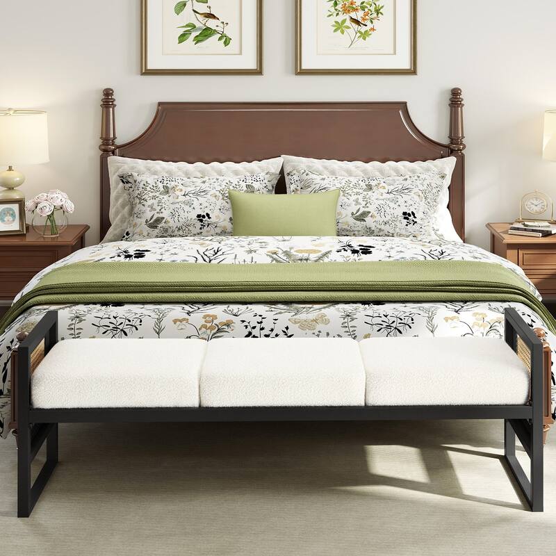 Fabric Upholstered Storage Bench for End of Bed, Entryway, Living Room - 56.69"L x 16.93"W x 22.4"H