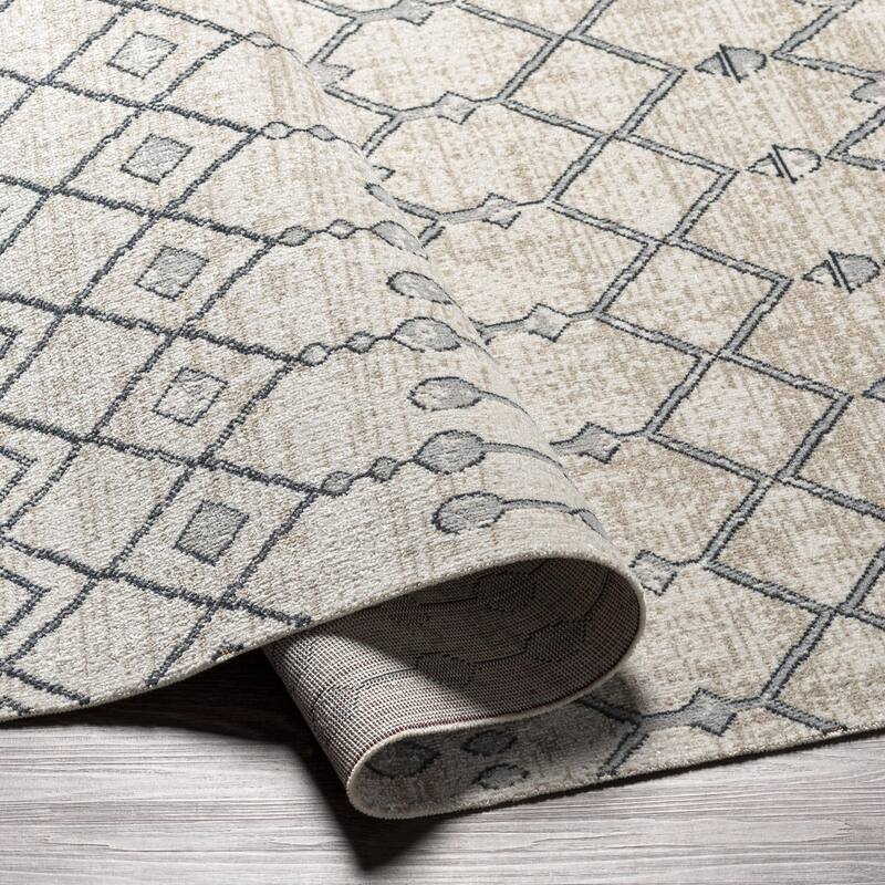 Livabliss Lavadora Bohemian Diamond Washable Area Rug