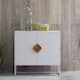 Solid wood square shape handle 2 doors sideboard - White