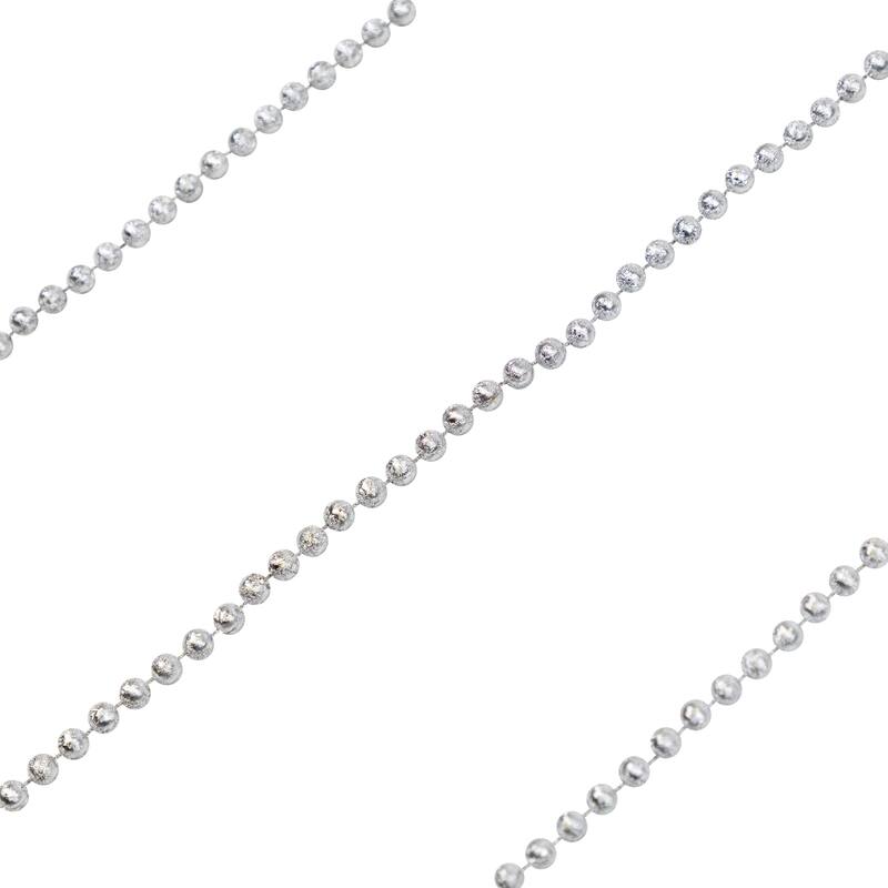 Lame Beaded Christmas Garland - 15' x .25" - Celestial Silver - Unlit - 15' x 0.25"