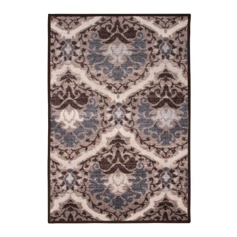 Superior Chloe Floral Damask Non-Slip Washable Indoor Runner or Area Rug