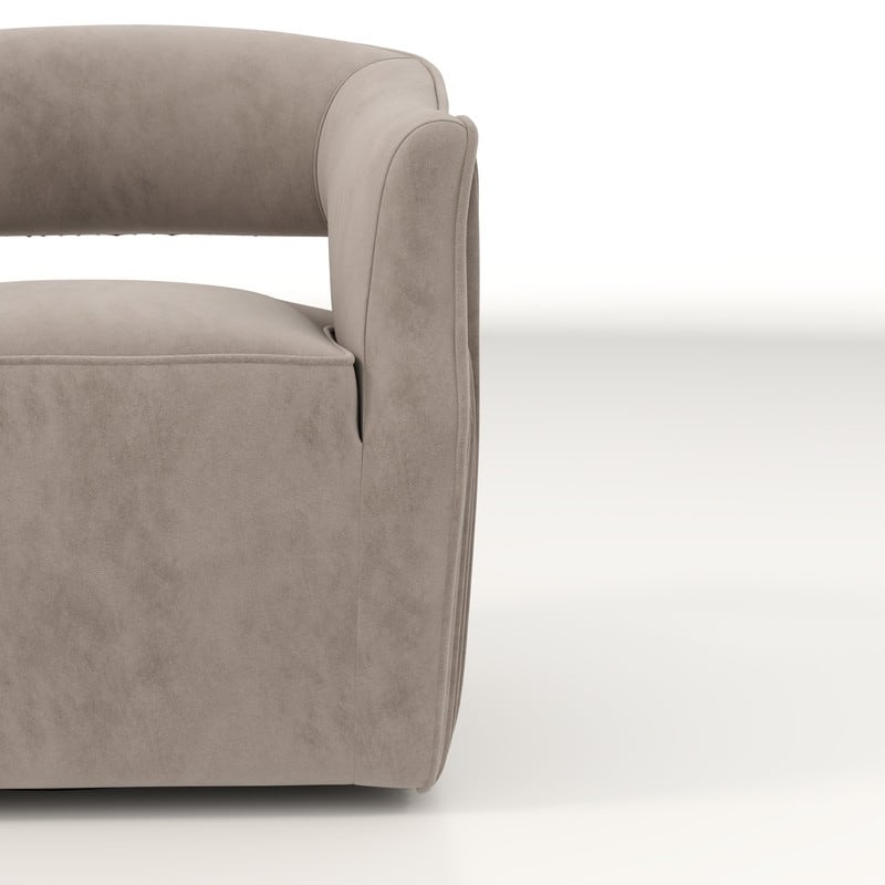 SEYNAR Modern Glam Velvet 360 Degree Swivel Open-Back Accent Armchair