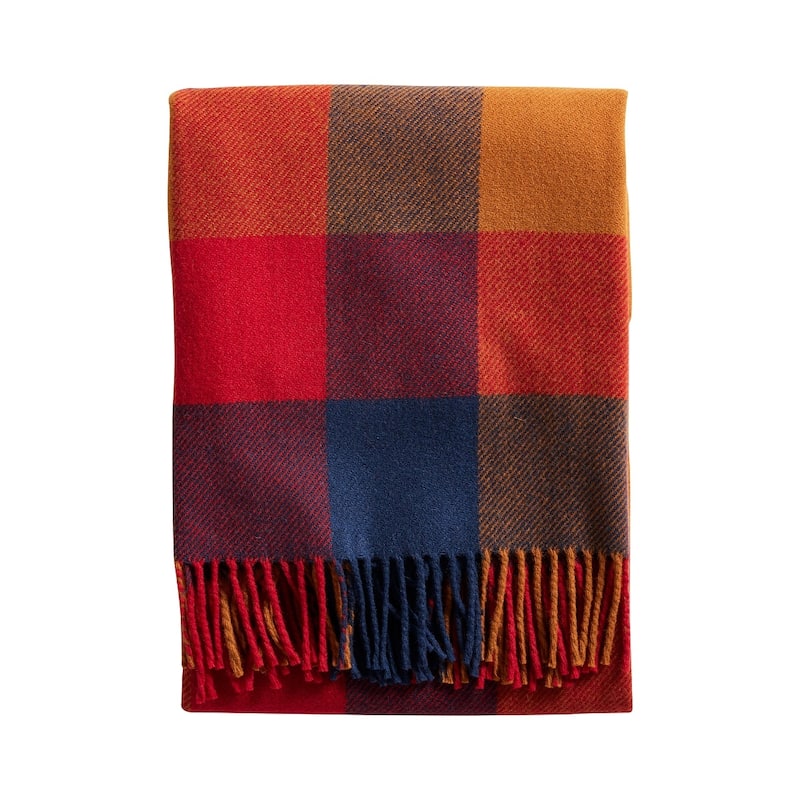 Pendleton Ecowise Fringed Copper / Red Throw Bed Bath & Beyond