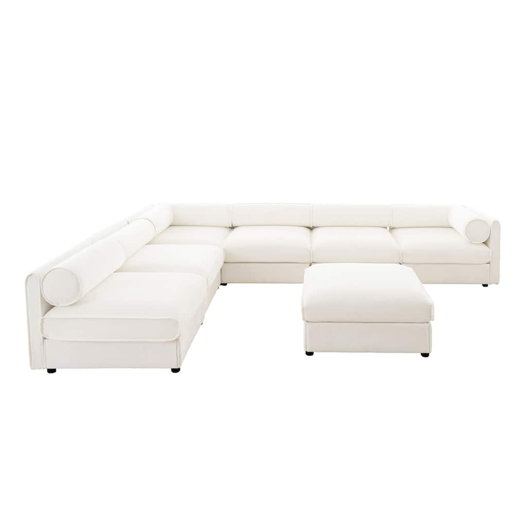 Oversized L Shaped Sectional Sofa Modular Chenille Couch with Storage