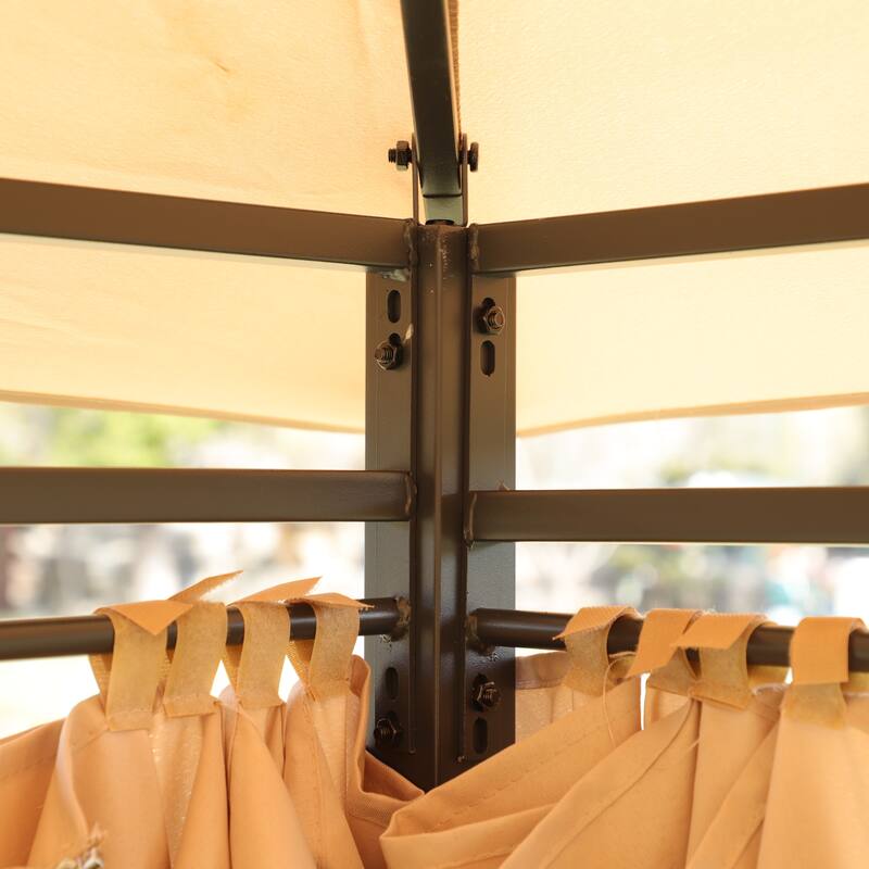 13 x 10 Outdoor Gazebo Canopy Tent With Ventilated Double Roof And Mosquito net for Lawn(Detachable Mesh Screen On All Sides)