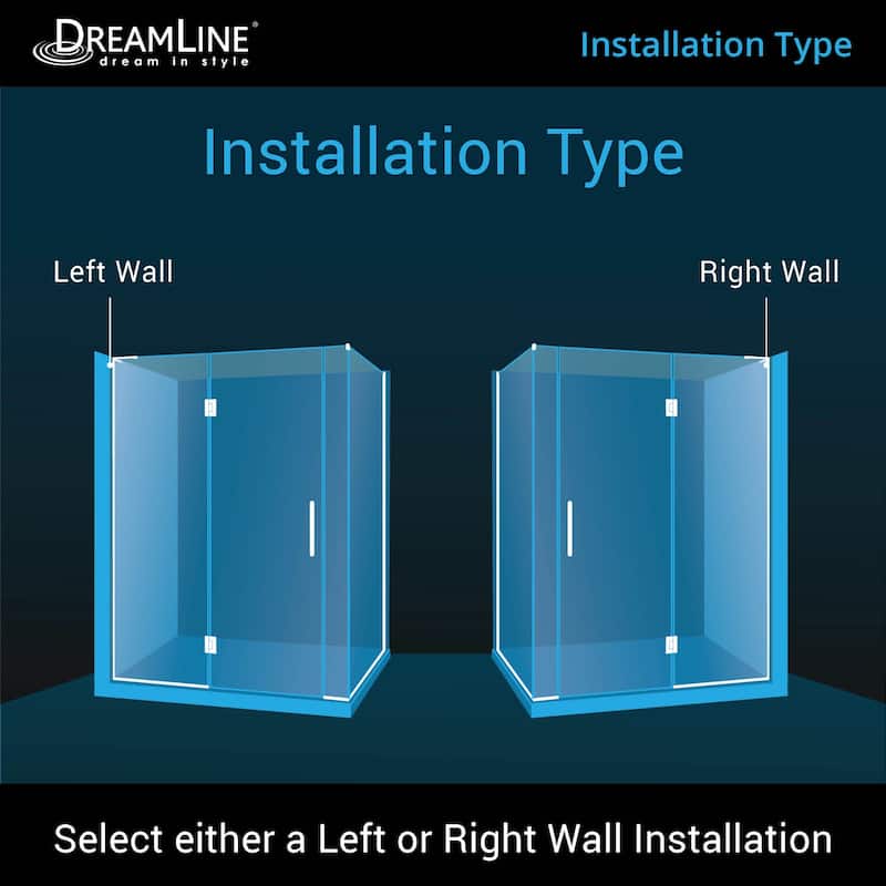 DreamLine Unidoor-X 70 in. W x 30 3/8 in. D x 72 in. H Frameless Hinged Shower Enclosure - 30.38" x 70" - 30.38" x 70"